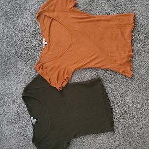 Set of Lettuce-Hemmed Ribbed Tops